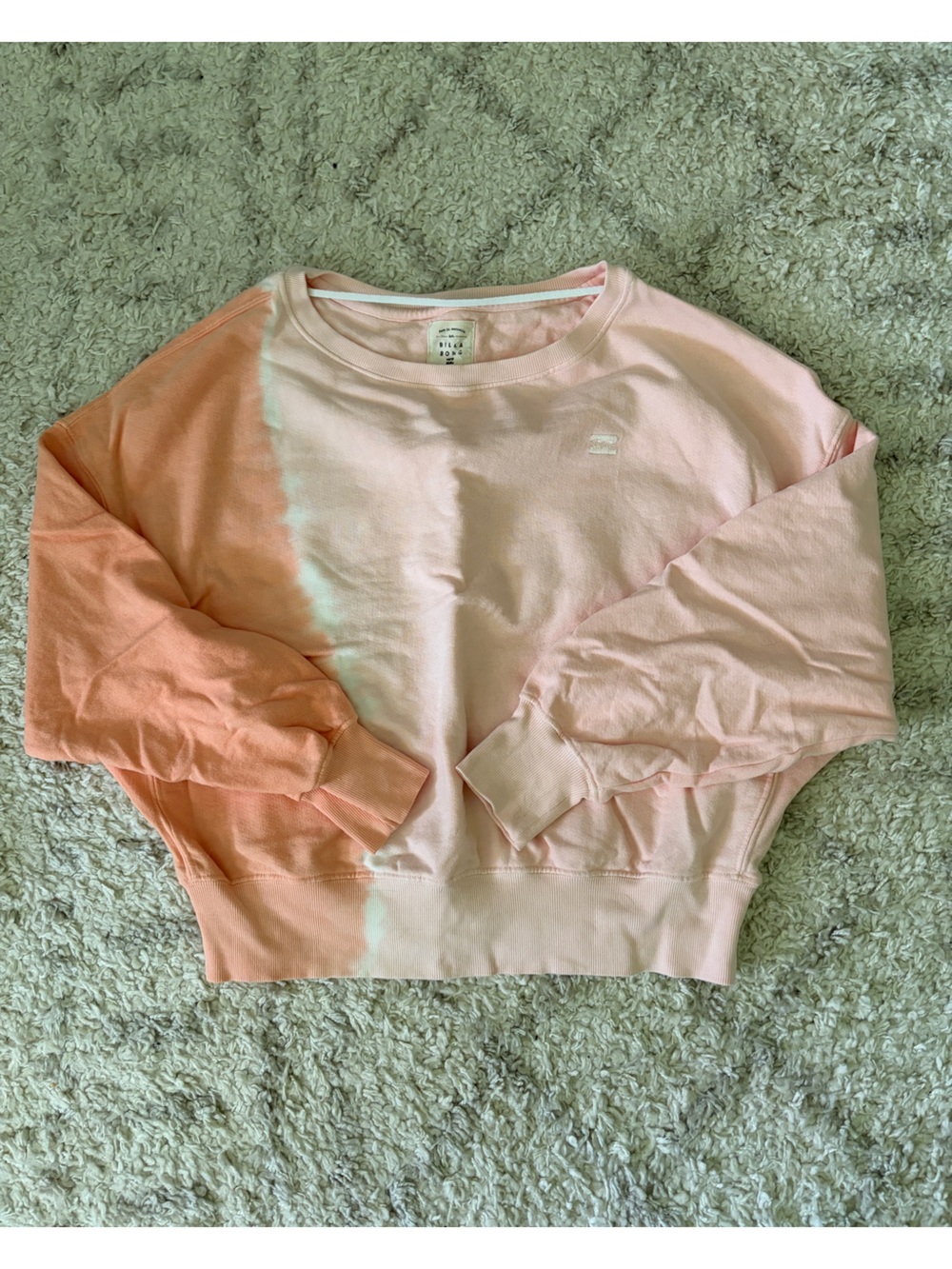 Billabong Pink and Peach Ombre Crewneck Sweatshirt